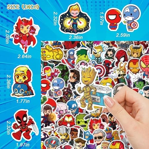 200PCS Cool Character Stickers Bulk for Boys Teens Adults | Decor for Water Bottles Skateboards Luggage Laptops Bumpers, Waterproof Vinyl thumbnail 3