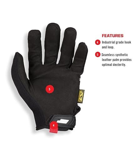 Mechanix Wear Original Work Gloves - Multi-Purpose Outdoor Work Gloves - Secure Fit - Durable & Machine Washable - Breathable & Comfortable - X-Large - Black thumbnail 10