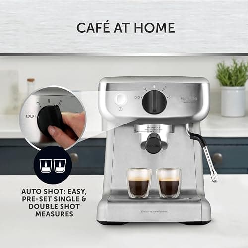 BREVILLE Barista Mini Espresso, Latte and Cappuccino Coffee Machine 2L Water Tank Milk Frother 15 Bar Italian Pump Stainless Steel [VCF125] thumbnail 2