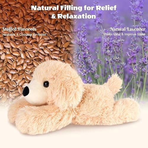 Heatable Stuffed Animal for Cramp Relief - Golden Retriever thumbnail 3