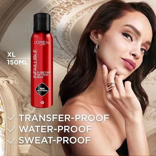 L'Oréal Paris Setting Spray XL, Infallible 3-Second Setting Mist for Face, Up To 36 Hour Makeup Wear, Fixing Spray, Waterproof and Sweatproof, Transfer-proof and Non-sticky 150ml thumbnail 6