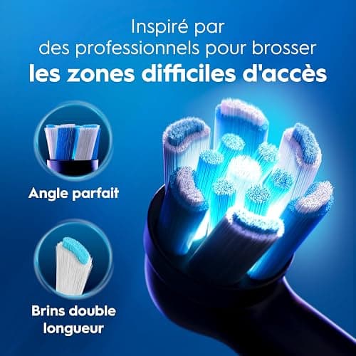 Oral-B Brosse A Dents Electrique iO 3 Noire, 3 Modes De Nettoyage Dont Blancheur, Brossage Silencieux, Capteur De Pression, Brossette De Rechange Oral B, Embout Rond, Chargeur, Etui De Voyage thumbnail 13