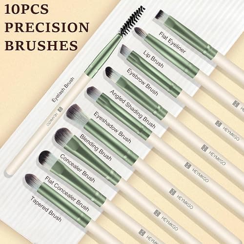 HEYMKGO Makeup Brushes 15Pcs Diversity Makeup Brush Set with Makeup Brush Holder Premium Synthetic Bristles Foundation Kabuki Powder Concealers Blush Blending Lip Eyeshadow Highlighter Eyebrow Brush thumbnail 5