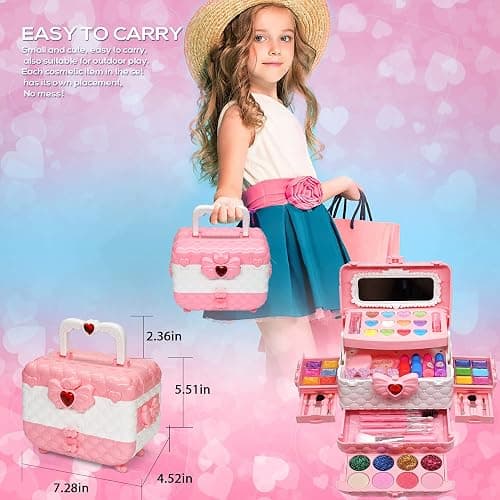 Kids Makeup Sets for Girls - Kids Makeup Sets for Girls 3-4,Play Make Up Kit,Maquillaje para Niñas, Best Toys for Little Girl,Princess Toddler Kid Stuff, Ages456789 10-12 Year Old Girl Birthday Gifts thumbnail 3