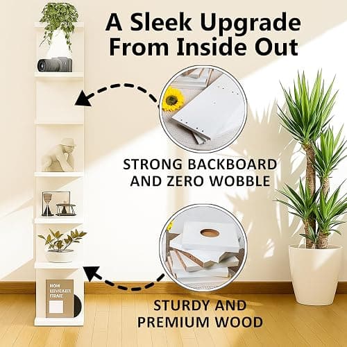 home stuff Lack Wall Shelf Unit with Extra Strong Backboard, Versatile 7 Tier Shelf Unit, White Lack Wall Shelf, Display Floating Shelf with LED Remote Control Light (White) thumbnail 5