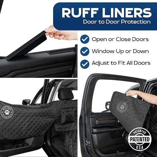 Ruff Liners Medium Dog Seat Cover, Black – As Seen on Shark Tank – Back Seat Protector for Cars, Mid-Size SUVs, & Mid-Size Trucks – Waterproof, Touch Fasteners, & Belt Slots – Sturdy Dog Hammock thumbnail 2