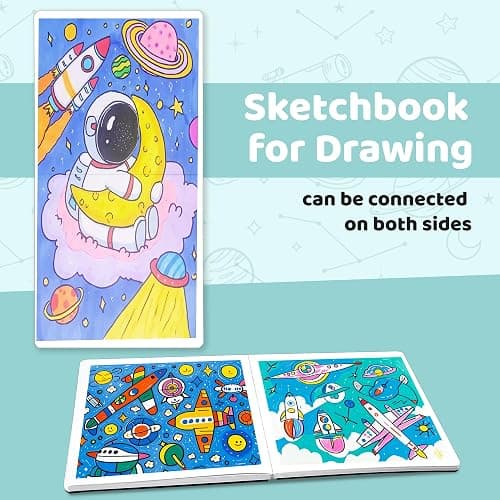 FLYING EAGLE Sketch Book for Kids 10"X 10" Large Hardcover Sketchbook for Drawing 120GSM Thick Paper, Square Art Drawing Paper 120 Pages Sketch Pad for Boys Teens,Gift Boxed, Blue thumbnail 8