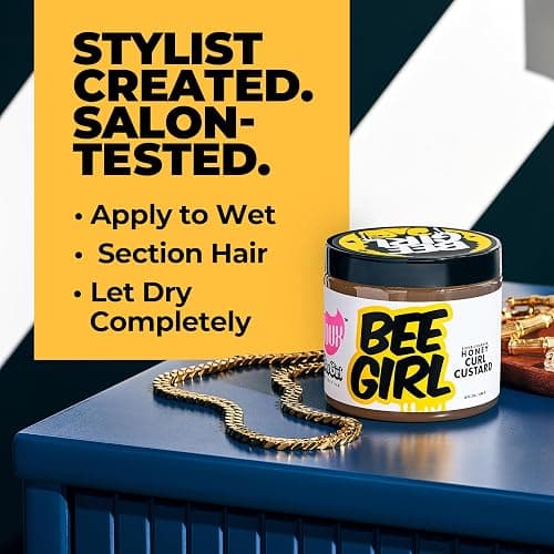 The Doux Curl Cream for Curly Hair with Honey, Aloe & Keratin – Curl Defining Custard for Frizz Control, Moisture & Shine Bee Girl Honey Custard for Natural Hair thumbnail 2
