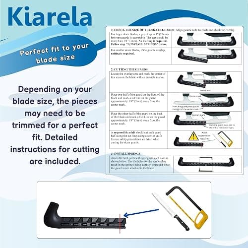 Kiarela Ice Skate Guards and Towel Gift Set – Skate Blade Guards and Towel - for Kids' and Adults' Figure and Hockey Skates - Double Springs - Assembly Required thumbnail 6