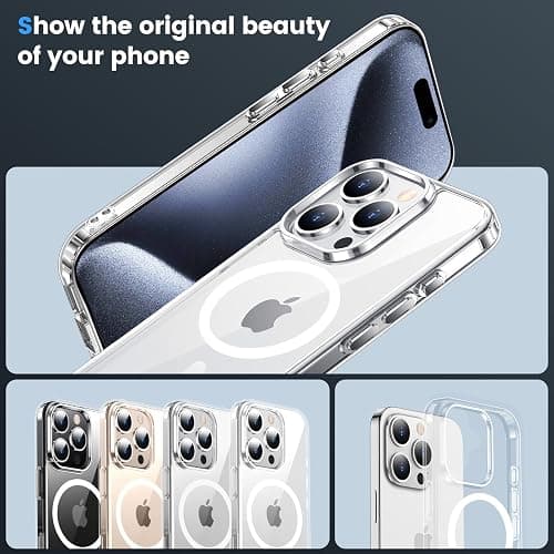 Temdan for iPhone 15 Pro Max Case Clear, [Compatible with Magsafe][Anti-Yellowing][Military-Grade Protection] Shockproof Slim Phone Case for iPhone 15 Pro Max - iPhone 15 Pro Max - Clear thumbnail 6