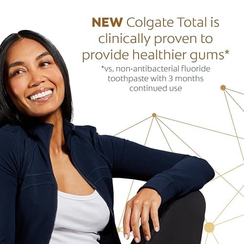 Colgate Total Clean Mint Toothpaste, 10 Benefits, No Trade-Offs, Freshens Breath, Whitens Teeth and Provides Sensitivity Relief, Clean Mint Flavor, 4 Pack, 5.1 Oz Tubes - 5.1 Ounce (Pack of 4) - Clean Mint thumbnail 6