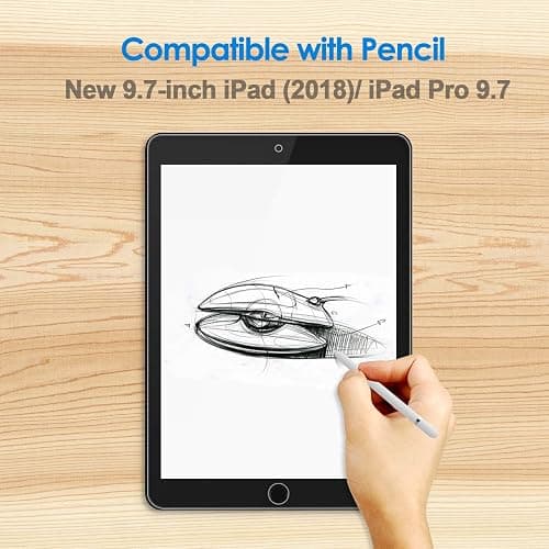 JETech Screen Protector for iPad (9.7-Inch, 2018/2017 Model, 6th/5th Generation), iPad Air 1, iPad Air 2, iPad Pro 9.7-Inch, Tempered Glass Film, 1-Pack - 1-Pack thumbnail 3