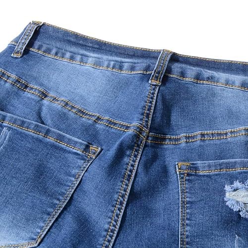vanberfia Women's Stretchy Denim Mid Rise Jean Shorts with Pockets… thumbnail 8