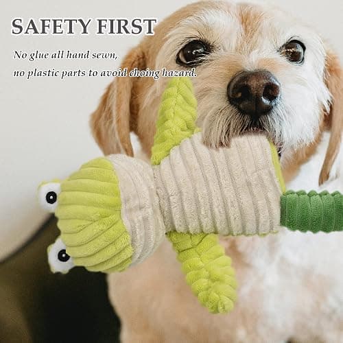 LECHONG 5 Pack Tough Dog Toys Stuffed Squeaky Dog Toys Assortment Plush Animal Dog Toy Value Bundle Puppy Pet Dog Toys for Small Medium Large Dogs thumbnail 5