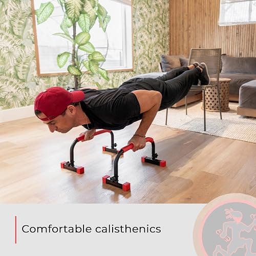 Rubberbanditz Parallette, Parallel Bars & Dip Station | At Home Gym Workout Equipment, L-Sit Bars & Calisthenics Equipment for Home. Perfect for Push Ups, Dips, Handstands & Gymnastics. thumbnail 9