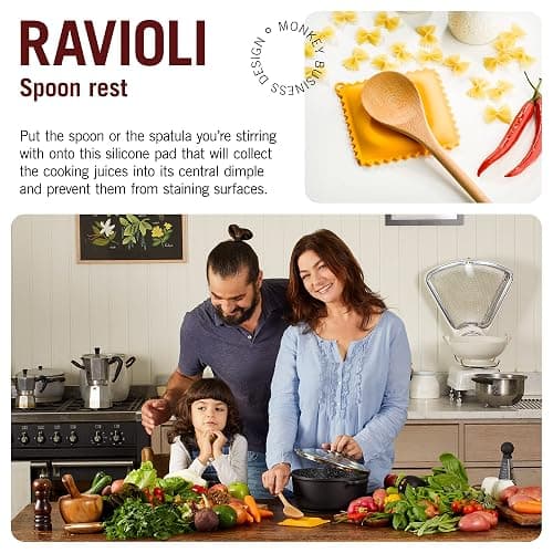 The Original Ravioli-Shaped Spoon Rest | Spoon Rest for Kitchen Counter | Cool and Cute Kitchen Accessories | from a Collection of Different Pasta-Shaped Unique Kitchen Gadgets | by Monkey Business thumbnail 2