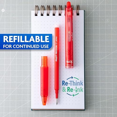 PILOT FriXion Clicker Gel Ink Pens 0.7mm, Assorted Colors, 15-Pack | Erasable, refillable & retractable color pens for notes and sketches, retract at tip, smooth writing fine point pen 0.7 mm thumbnail 8