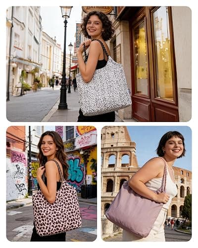 BAGSMART Tote Bag for Women, Travel Tote Beach Bag with Zipper for Gym | Packable Tote Bag for Travel, 12.5L Lightweight Tote Bag for Work, Beach Tote Pool Bag for Beach thumbnail 8