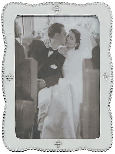 MARIPOSA Sueno Bordered Frame, 5 by 7-Inch, silver - Image 1