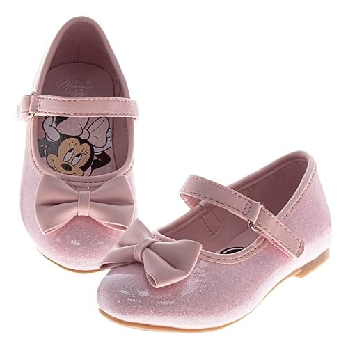 Minnie Mouse Frozen Queen Elsa and Anna Cinderella Mary Jane Bow Flats Ballet Shoes for Girls Size 5 to 10 Toddler - Image 1