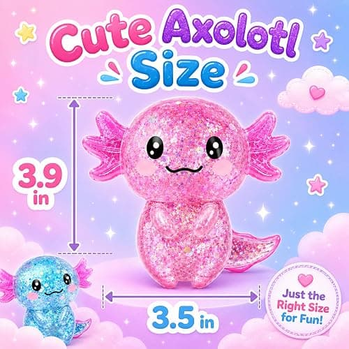 2 PCS Axolotl Slow Rising Stress Balls, Cute Stretchy Axolotl Squishy Fidget Toys for Kids Adults, Sensory Stress Relief Squeeze Toys, Birthday Party Favors, Classroom Prizes, Goodie Bag Gifts thumbnail 2