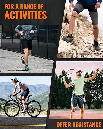 GREBIKE 2PCS Patellar Tendon Support Strap for Knee Pain Relief, Keen Bands for Basketball, Running, Tennis, Soccer and Hiking, Silicone Patella Band for Women and Men, Includes Storage Bag (Black) - Medium - Black - 2 thumbnail 5