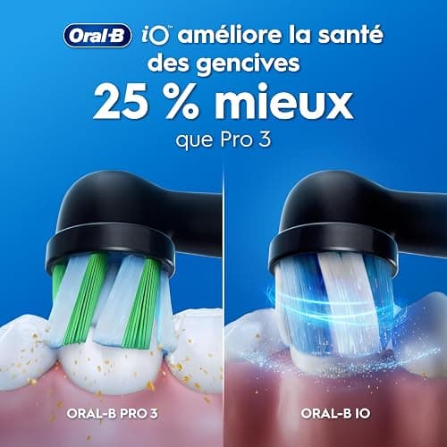 Oral-B Brosse A Dents Electrique iO 2 Noire, 3 Modes De Nettoyage, Brossage Souple Et Silencieux, Capteur De Pression, Brossette Oral B De Rechange, Chargeur, Etui De Voyage thumbnail 5