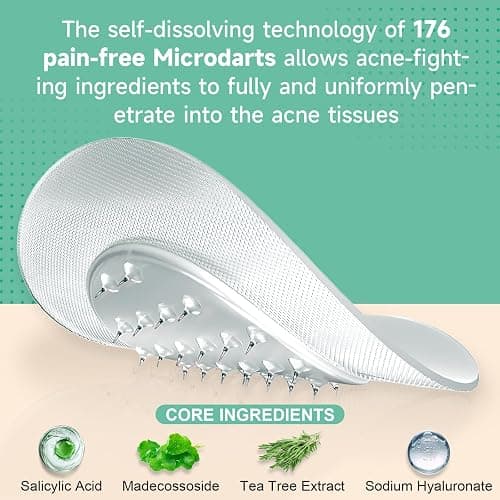 TEAWOO 36-Count Microdart Acne Patches, Hydrocolloid Pimple Patches with Salicylic Acid & Madecossoside, Microdart Zit Patches for Deep Blemishes & Early Stage Acne (Patented) thumbnail 3