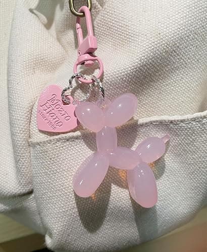 LAEKOU Jelly Balloon Dog Design Keychain for Women, Cute Girls Key Chain, Bag Charms Accessories for Car Purse Backpack thumbnail 4