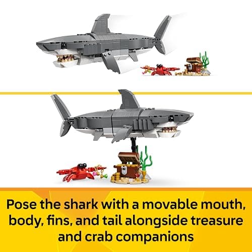 LEGO Creator 3in1 Fierce Shark with a Treasure Chest Toy - Sea Animal Figure Transforms into an Anglerfish or Manta Ray - Room Decor Idea for 8+ Year Old Boys & Girls - 31381 thumbnail 5
