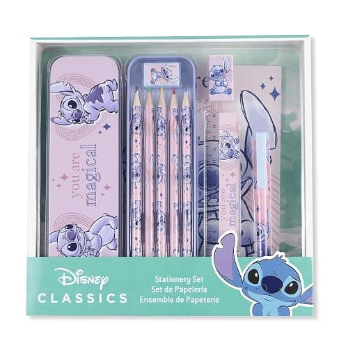 Disney Kids Lilo & Stitch Pencil Case with Colouring Pencils Art Supplies Stationery Supplies Gift Set thumbnail 2