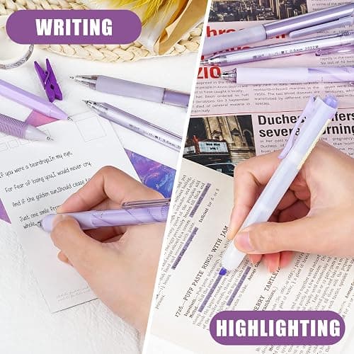Four Candies Lavender Series Gel Pens, Black & Purple Ink Writing Pens with 0.5 mm Smooth Fine Point, School Office Stationery Supplies Desk Accessories Stocking Stuffers Gifts for Women, Set of 12 thumbnail 7