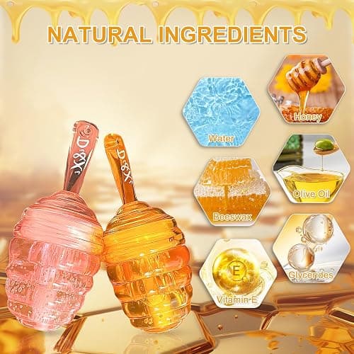 Honey Lip Oil, 2PCS Clear Lip Gloss Set Moisturizing Lip Glow Oil, Hydrating Long Lasting Plumping Lip Oil Non-Sticky Lip Glow Balm Lip Care, Cute Honey Flavors Liquid Lipstick thumbnail 2