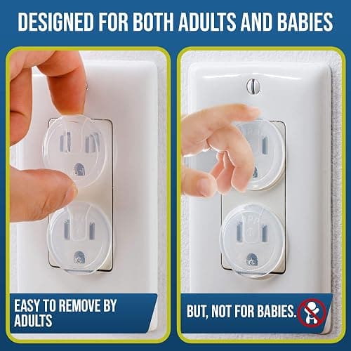 Clear Outlet Covers (50 Pack) Value Pack – Baby Safety Outlet Plug Covers – Durable & Steady – Child Proof Your Outlets Easily thumbnail 4