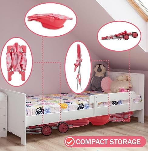 Dolls To Play Baby Doll Stroller Bed and Seat Nursery Playset, Accessories Furniture Set High Chair Diaper Bag Role Play Deluxe Set thumbnail 8
