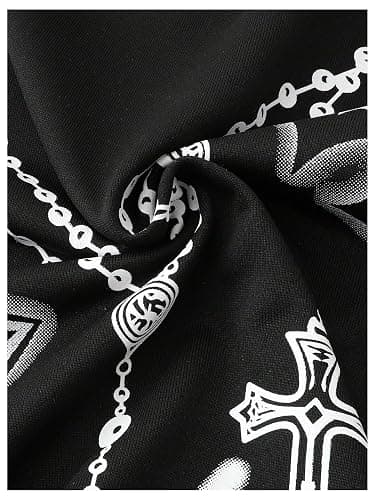 WDIRARA Men's Graphic Cross Print Long Sleeve Sweatshirts Crew Neck Pullover Tops Streetwear thumbnail 5