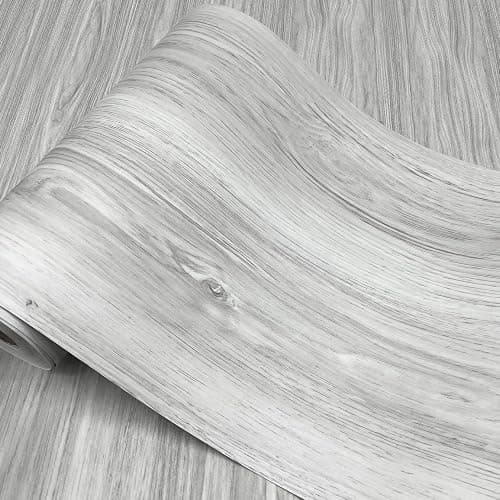 auxua Wood Grain Peel and Stick Floor Tiles – 11.8” Width, Full Roll Length of 394" – Versatile Design for Any Space, Light Color Self Adhesive Vinyl Flooring, Waterproof and Non-Slip Features - Image 1