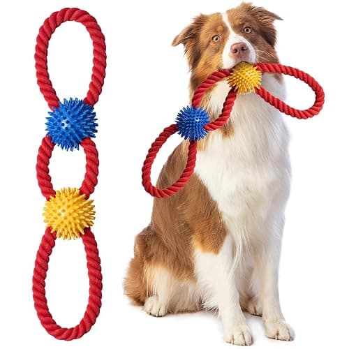 Aitmexcn Dog Rope Toy, Tough Tug of War Toy for Medium and Large Dogs | Natural Cotton, Teeth Cleaning Chew Toy, Interactive Play for Boredom Relief, Durable Pull Rope Toy for Dogs - Image 1
