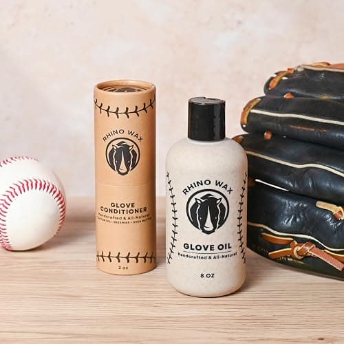 Rhino Wax Baseball Glove Care & Maintenance Kit with Oil & Conditioner | Maintain baseball gloves with premium oil and conditioner that preserve glove quality, flexibility and extend glove life. thumbnail 5
