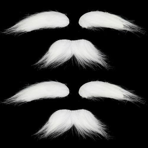 Old Man Mustache and Eyebrows 100 Days of School Grandpa Fake Beard Mustaches for Halloween Party thumbnail 7