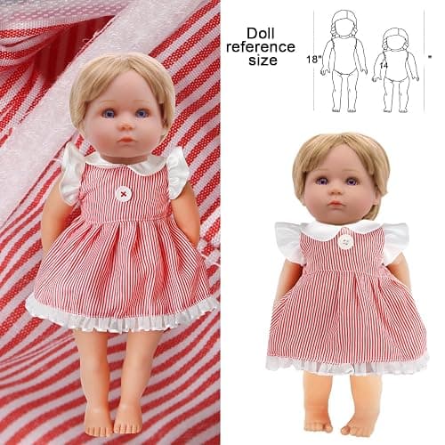 MLcnleS Alive Baby Doll Clothes and Accessories - 12 Sets Girl Doll Clothes Dress for 12 13 14 15 16 Inch Doll, Baby Doll Clothes - Doll Outfits Accessories w/Hairpin & Underwear for Doll Gift thumbnail 6