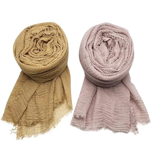 MANSHU 4PCS Women's Soft Cotton Hemp Shawl & Wrap, Long Scarf & Head Scarf thumbnail 4