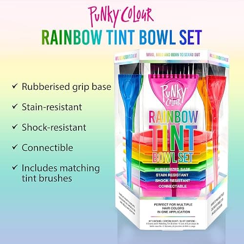 Punky Colour Hair Dye Brush and Bowl Set - Multi-Color Hair Coloring Tools with Mixing Bowl, DIY Dying & Bleaching for Salon & At-Home Use thumbnail 2