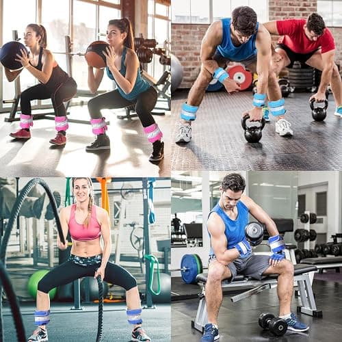 Adjustable Ankle Weights for Women Men Kids 1/2/3/4/5/6/8/10/12/20 LBS 1 Pair Wrist Leg Arm Weights with Removable Weight Strength Training Weight for Walking Running Fitness Physical Therapy thumbnail 6