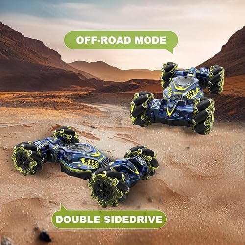 HOSHIPLAY Gesture RC Car,1:24 4WD Transform Off-Road Stunt Car with Gesture & Remote Control, 360° Flips Drift Vehicle with LED Lights Music, All Terrain Toy Cars Gifts for Boys Girls Age 6-12 thumbnail 3