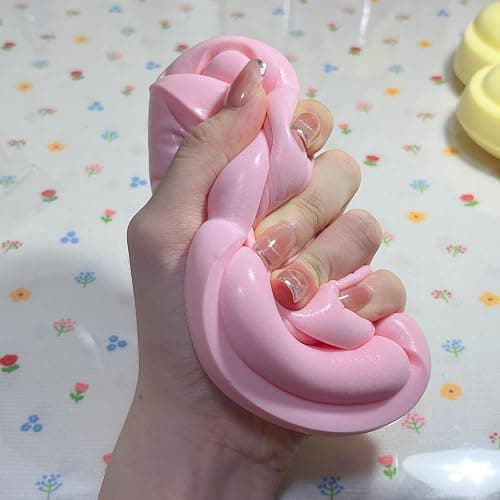 SUISUILE 5.5 Inch Large Cat Paw Slow Rising Squishy Toys, Kawaii Sticky Paw Squeeze Toy, Super Soft Slow Rebound Fidget Toys for Stress Relief ADHD Desk Accessory (Pink) thumbnail 4