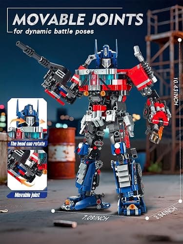 Aotonow 2 in 1 Transform Robots Building Sets for Adults,Mecha Transforming Building Blocks Truck Kits,Action Figures Toys for Movie Fans,Christmas,Birthday Gift for Kids and Boys 8-14 thumbnail 5