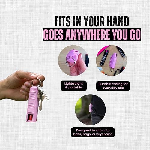 Police Magnum Keychain Pepper Spray Self Defense Belt Clip Holder - 1 Pack Tactical Maximum Strength OC with Dye - Small Case Safety Key Chain for Women & Men - Made in The USA thumbnail 3