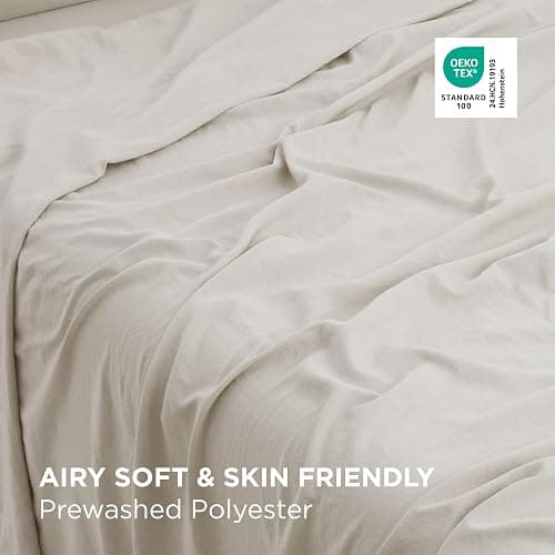 Bedsure Deep Pocket Queen Sheets - 6 Piece, Prewashed Ultra-Soft Queen Sheet Set, Fits Mattresses Up to 18 Inches Thick, Breathable & Secure Fit, Hotel Luxury Bedding, Linen thumbnail 3