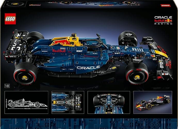 LEGO Technic Oracle Red Bull Racing RB20 F1 Car Model Kit - Collectible Formula 1 Building Set with 1:8 Scale V6 Engine, Gear Box, Steering & DRS - Gift Idea for Adult & Teenage Racing Fans - 42206 thumbnail 11